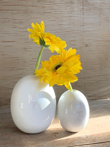 Set floreros de pascua tipo huevo