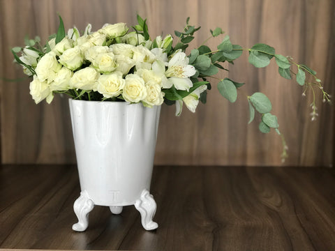 Florero vaso con patas grande