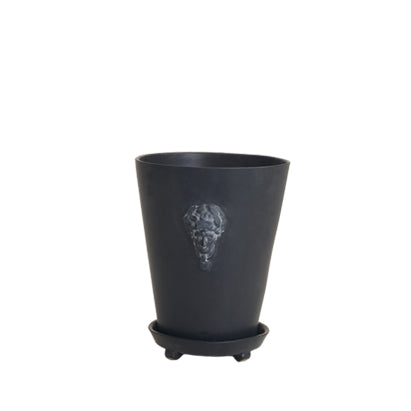 Florero vaso máscara ónix negro