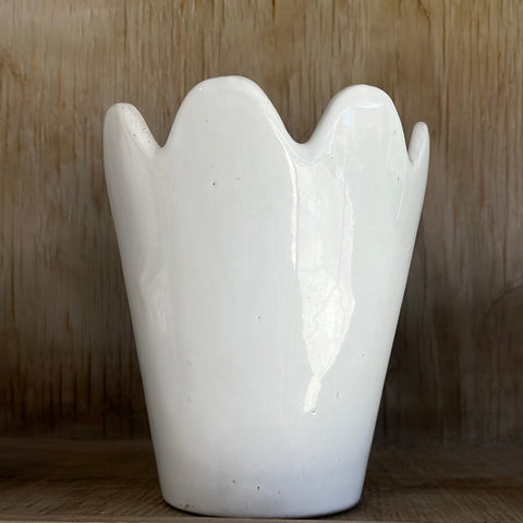Florero Base Flor 14cm Blanco