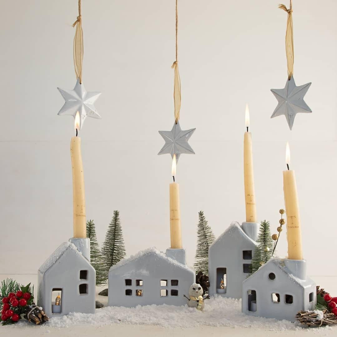 Set de 4 casitas Navidad