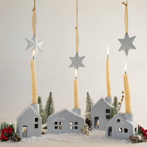 Set de 4 casitas Navidad