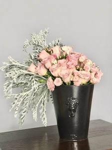 Florero vaso máscara ónix negro